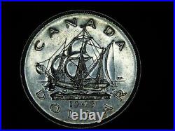 Vintage Coin 1949 Canada Canadian Uncirculated Silver Dollar