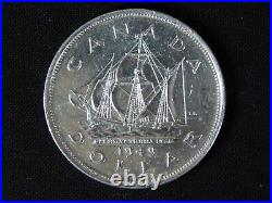 Vintage Coin 1949 Canada Canadian Uncirculated Silver Dollar