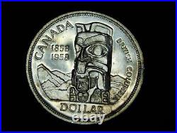 Vintage Coin 1958 Canada Canadian Uncirculated Silver Dollar