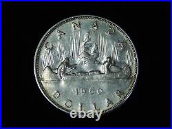 Vintage Coin 1960 Queen Elizabeth II Canada Canadian Uncirculated Silver Dollar