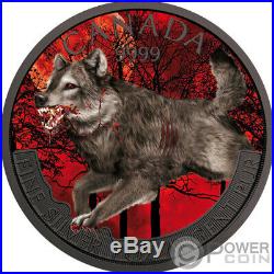 WOLF Mad Animals Ruthenium 1 Oz Silver Coin 5$ Canada 2018