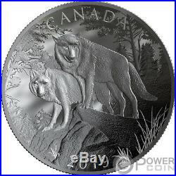 WOLVES Natures Grandeur Curved Shape 10 Oz Silver Coin 100$ Canada 2019