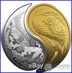 YIN YANG Koi Fish Sparrow Set 2 Silver Gold Coins 10$ 200$ Canada 2019