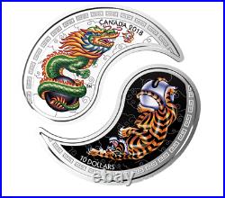 Yin & Yang Dragon & Tiger Silver Coin Set 2018 Canada $10 Ngc Pf70 Er